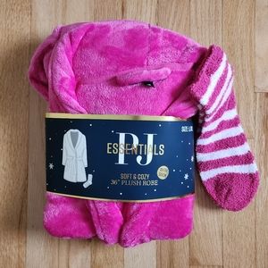PJ Essentials Soft & Cozy 36" Plush Robe with Sock